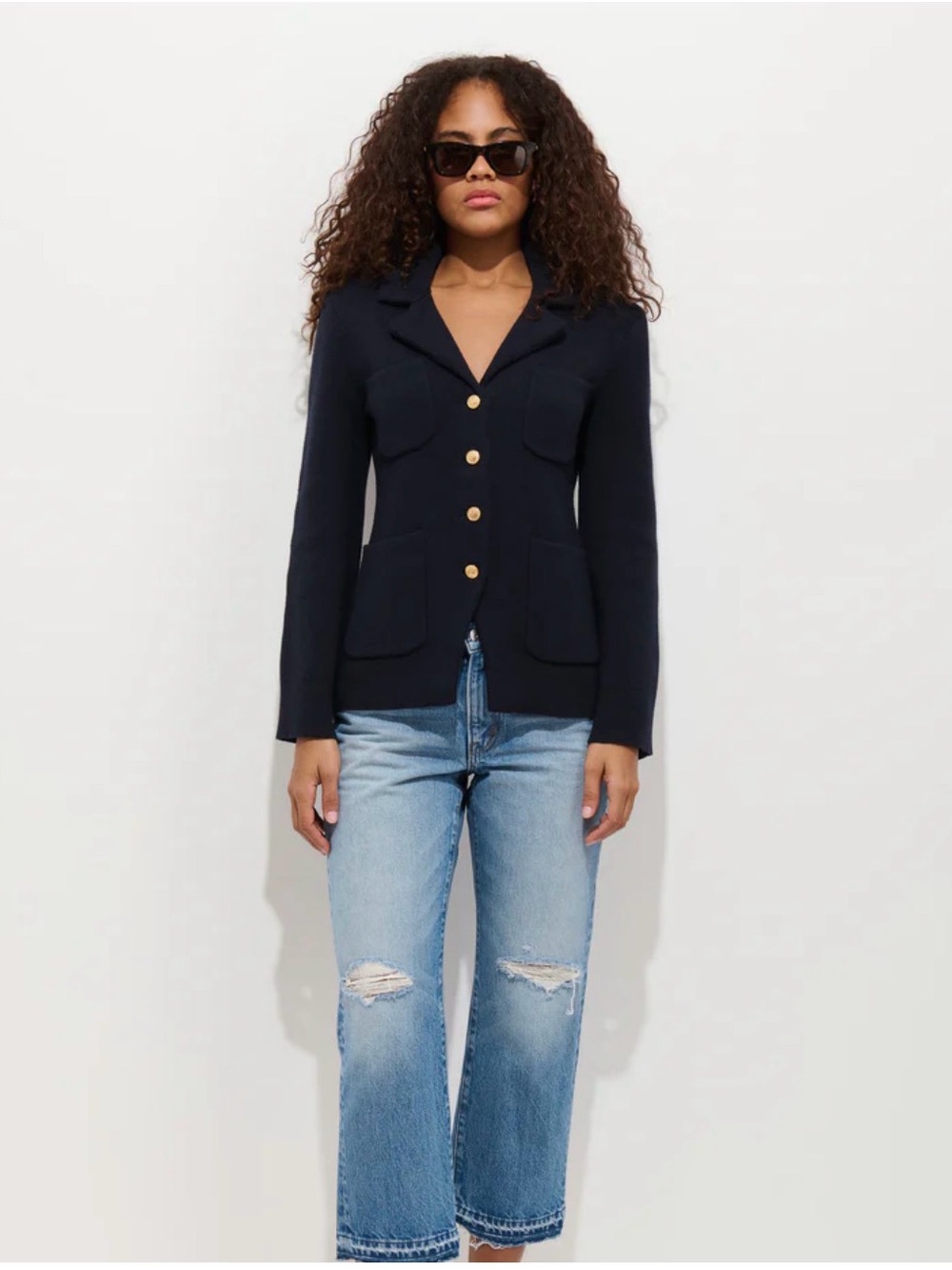 Alex Mill London Sweater Jacket in  Cotton  Cashmere